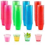 Vexillic Plastikbecher, 200 Stück 30 ML Shotgläser Plastik Bunte...