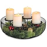 Sziqiqi Adventskranz Modern Metall Adventsgesteck: Schwarz Adventkranz...