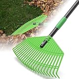 Rechen, 107cm Laubrechen mit Verstellbar Stiel - 42cm Große Fläche...