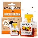 Super Ninja Fruchtfliegenfalle für Innenbereich – 2er-Pack, Wirksame...