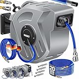 MASKO® Automatik Druckluftschlauch Aufroller 20m – Schlauchtrommel mit...