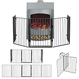 Juskys Metall Kaminschutzgitter 300 x 76 cm klappbar - Schutzgitter für...