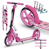Arebos Cityroller Tretroller Pink Scooter höhenverstellbar | klappbar |...