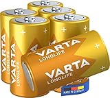 VARTA Batterien C Baby, 6 Stück, Longlife, Alkaline, 1,5V, ideal für...