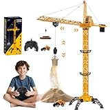 JONRRYIN Ferngesteuerte Turmkran 138 cm Höhe, 2,4 Hz 6 Kanäle RC Kran,...
