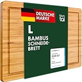 Blumtal Schneidebrett aus 100% Bambus L - 2cm dickes Holzbrett...