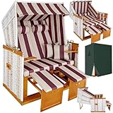 tectake® Strandkorb, Strandkorb Ostsee 2-Sitzer, verstellbare...