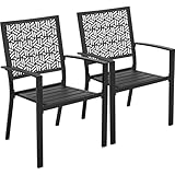 Yaheetech 2er-Set Esszimmerstuhl aus Metall Gartenstuhl Outdoor...