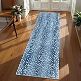 Collive Moderner Läufer mit Tierdruck, 5 x 15 cm, blau, Ombré-Stil,...