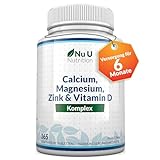 Calcium Magnesium Zink & Vitamin D3-365 Vegetarische Tabletten für 6...