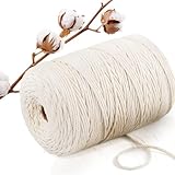 Abio Makramee Garn 5mm 100m Baumwollgarn Macrame Cord Kordel Garn für...