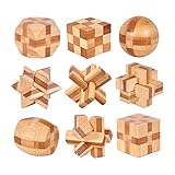 Holzsammlung 9 Stück Knobelspiele Holz, Geschicklichkeitsspiel Holz,...