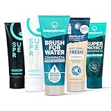 happybrush Natürliche & Vegane Zahnpasta Mix-Pack - Natürliche Zahncreme...