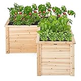 RELAX4LIFE Hochbeet Holz, Blumenbeet ohne Bodenplatte, Pflanzkasten mit mit...