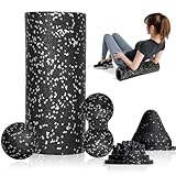 Faszienrolle Set 5in1 – Kompaktes Faszien Massage Rolle mit Faszienball,...