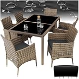 tectake Polyrattan Sitzgruppe für 6 Personen, Balkon Möbel, Gartenmöbel...