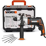 WORX WX318 Schlagbohrmaschine 810W mit robustem Metall-Getriebegehäuse,...