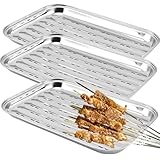 BBQ Grillschalen 3er Set, Edelstahl Grillkorb Grillschale für den...