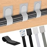 30er Set XL Kabelhalter mit 3M-Klebefläche – Wiederverwendbare...
