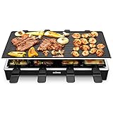 Cusimax Raclette Grill mit Reversible Grillpfanne, Steuerung Partygrill...