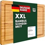Blumtal Schneidebrett Holz aus 100% Bambus XXL - 2cm dickes Holzbrett...
