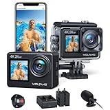 WOLFANG GA200 Action Cam 4K 24MP Unterwasserkamera WiFi 40M wasserdichte...