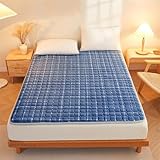 HAIBA Matratzenschoner 200 x 220 cm Gesteppte Matratzenauflage Blau Warme...