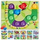 Nene Toys Holz-Steckspiel für Kleinkinder ab 2 Jahren - Mosaik Steckspiel...