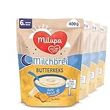 Milupa Milchbrei Butterkeks, Gute Nacht, ohne Zuckerzusatz, 4 x 400g