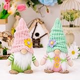 YAQUEKOU 2 Stück Wichtel Frühling Deko Frühlingswichtel Blume Wichtel...