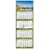 4-Monatskalender 2024 Bergsee I Wandkalender 4 Monate I 33 x 90 cm I...