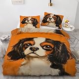 NKDYVB Cavalier King Charles Spaniel Hund Kinder Bettwäsche 135x200...