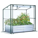 Ohuhu 3 in 1 Hochbeet Metall mit Gewächshaus Frühbeet & PVC...