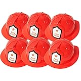 BEMIRO Kinder Feuerwehrhelm aus PVC - 6er Set, Roter Feuerwehrhelm für...