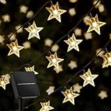 Acxilexy Solar Weihnachts Lichterkette 12 m 100 LEDs Polarstern...