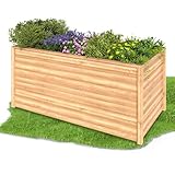 Amopatio Hochbeet Holz, 128x65x80cm, Pflanzkasten, Blumenkasten für...