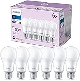Philips Classic LED E27 Lampe, 100W, matt, neutralweiß, nicht dimmbar, 6er...