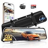 WiFi 4K Rückfahrkamera Spiegel 12 Zoll Spiegel Dashcam Auto Kamera mit...