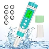 WADEO Salzgehalt pH Messgerät Pool, 7 in 1 Pool-Salztester und pH-Meter