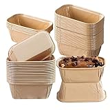 50 Stück Mini Rechteck Kuchenformen, Papierbackform 8×4×4cm, Kleine...