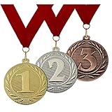 Larius 3 Stücke Metall Gewinner Award Medaillen für Sport, Wettbewerbe, 1...