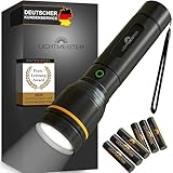 LICHTMEISTER® Taschenlampe (500 Lumen mit AAA Batterien) - Taschenlampe...