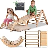 4-in-1 Montessori Klettergerüst Set: Indoor Kletterdreieck, Kletterbogen...