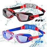 COOLOO Schwimmbrille, 2 Stück Schwimmbrille für Kinder/Junior/Erwachsene,...