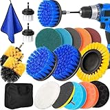 YOCOLE 20 Stück Bürstenaufsatz Akkuschrauber Bohrmaschine, 8 Drill Brush...