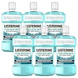 LISTERINE Cool Mint Mild 6 x 500 ml, antibakterielle Mundspülung mit...