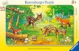 Ravensburger Kinderpuzzle - 06376 Tierkinder des Waldes - Rahmenpuzzle für...