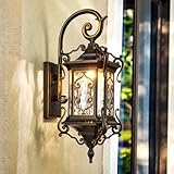 LOGT Aussen Wandlampe Wasserdichte Vintage Schwarze Wandleuchte Aluminium...