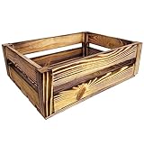 WoodGall Geflammte Holzkiste Vintage ohne Deckel 40x30x13CM- solide Kiefern...