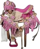 Premium Leather Western Barrel Racing Erwachsene Pferdesattel Reißzwecke...
